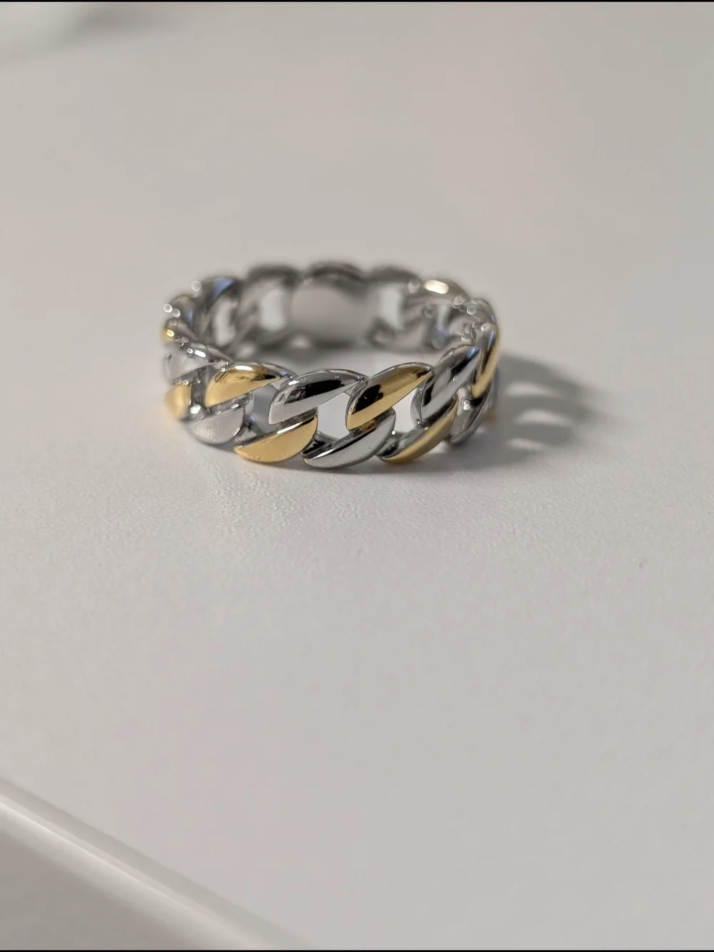 Two-Tone Chain Link Ring - Gold & Silver